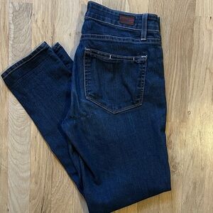 PAIGE Dark Blue Ankle & Cropped Jeans
